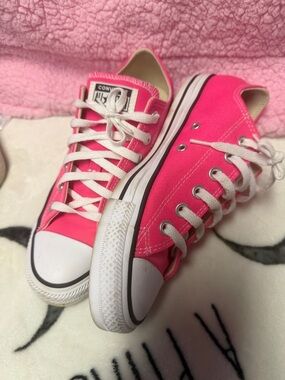 Converse Hot Pink Low Top Canvas Sneakers